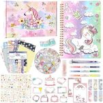 Unicorn Journal Kit for Girls – Journal Set for Teen Tween Girls Gifts, Stationary Scrapbook & Diary Supplies Set, Girl Gifts Craft Stuff, Birthday Gifts for 8 9 10 11 12 13 14 Year Old Girl