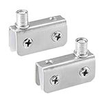 sourcing map Adjustable Glass Door Hinges Clamp，Stainless Steel Cabinet Pivot Hinge Clip for 5-8mm Thickness Glass, 1 Pair