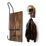 Zreneyfex Motorcycle Helmet Rack, Wall Mount Wooden Helmet Holder Hanger with Hook for Coat, Jacket, Cap, Hat, Motorcycle Accessories