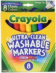 Crayola Markers, Ultra-Clean Wedge Tip, 8-Count, School and Craft Supplies, Gift for Boys and Girls, Kids, Ages 3,4, 5, 6 and Up, Holiday Toys, Stocking, Arts and Crafts, Gifting