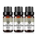 3-Pack Sandalwood Essential Oils, 100% Pure, Undiluted, Premium Grade Sandalwood Oil - 3x10 mL