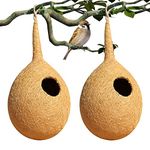 BIRDSHALA Organic Large Size Bird NEST Set of 2, Purely Made by Bird Building Technique Bird House (Hanging, Wall Mounting, Tree Mounting) (Pack of 2)