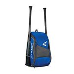 Easton GAME READY Bat & Equipment Backpack Bag | Baseball Softball | 2020 | Royal | 2 Bat Pockets | Vented Main Compartment | Vented Shoe Pocket | Zippered Valuables Pocket | Fence Hook - One Size (8064883)