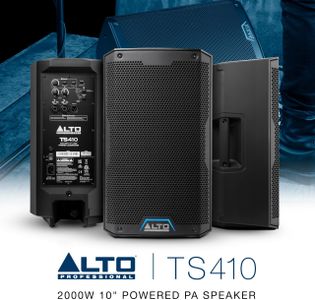 ALTO TS410 2000W 10" Powered PA Speaker – 3-Channel Mixer, Bluetooth, DSP