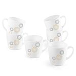 CELLO Ricca Mug 6 Pcs Set | Cups for Tea,Coffee,Espressoc| Thermal Resistant | Light Weight | Ideal Gifting Option | Crazy Dots | 180ml