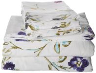 Tribeca Living King Floral Garden Printed Extra Deep Pocket Flannel Sheet Set