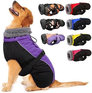 IECOii Extra Warm Dog Coat Reflective Adjustable Dog Jacket Dog Winter Coat with Buckle Fleece Turtleneck Dog Jacket for Cold Weather Soft Winter Coat for Small Medium Extra Large Dogs