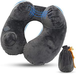 OVS4U Travel Pillow, Inflatable Neck Pillow Manual Pressurized Inflation Travel Essentials Pillow for Airplane Car Office and Home, Travel Accessories for Flying (Oreiller De Voyage Gonflable)