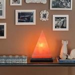 NatureBoost Pyramid Shape Himalayan Salt Lamp Individually Hand Crafted, (8 inches, 7 lbs.) Amber Glow, Certified Wire with Dimmer Switch and Extra Bulb Unique Gift Idea