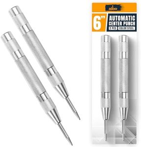 ALBO Spring Loaded Center Punch Tool – 6 Inch Automatic Punch for Metal, Wood, Steel – Heavy Duty Drill Punch – Durable Galvanized Coating, Precision Tip for DIY, Workshop & Professional Use (2pcs)