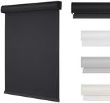 Changshade Cordless Blackout Roller Shades with Valance, Room Darkening Roll-up Shade Easy Install, Fabric Windows Blinds for Home, Bedroom and Office, 48" W x 72" H, Black ROL48BK72D