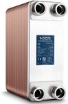 ALECOIL 5"x12" 80 Plates Heat Exchanger with 1-1/4" MPT Port Water to Water 316L Stainless Steel Brazed Plate Heat Exchanger for Water Heating, Floor Heating, Commercial and Industrial Refrigeration