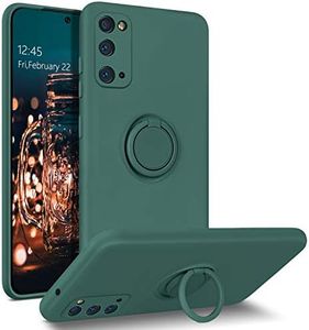 BENTOBEN for Galaxy S20 Case, Phone Case Samsung S20 5G 2020,Slim Silicone Ring Holder Kickstand | Support Car Mount | Soft Rubber Hybrid Hard Protection Shockproof Bumper Non-Slip Cover,Dark Green