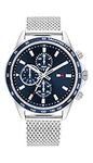 Tommy Hilfiger Analogue Multifunction Quartz Watch for Men with Silver Stainless Steel Mesh Bracelet - 1792018