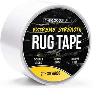 Heavy Duty Double Sided Rug Tape for Area Rugs on Hardwood Floors and Carpet, Secure Rugs with Strong 2 Sided Carpet Tape for Wood Floors (2" x 75ft)