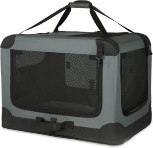 Amazon Basics Portable Travel Crate, Grey, Medium