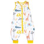 MOEMOE BABY 0.5 Tog Sleeping Bag with Legs Summer Sleeping Bag with Feet Toddler Sleep Sack Cotton Sleep Bag with Feet Sleeveless Sleep Bag,5-6 Years,Giraffe,XL