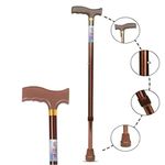 MCP Jindal Premium Height Adjustable Walking Stick Aluminium cane hand stick trekking support stick for men, women & old people (Brown)