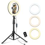 UBeesize 12” Selfie Ring Light with 62” Tripod Stand & Phone Holder, Dimmable LED Circle Light with Tripod for Video Recording/Photography/Live Streaming/YouTube, Compatible with iOS & Android Phone