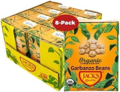 Jack's Organic Chickpeas Garbanzo Beans 13.4 oz. | Packed with Protein and Fiber, Heart Healthy, Low Sodium & Non GMO | (8-PACK)