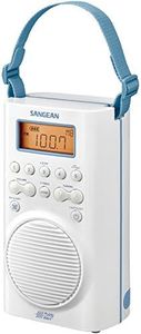 Sangean H205 Shower Radio AM/FM Waterproof, Weather Alert, Digital Tuning, White