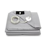 earthinglife 10% sliver fiber grounding sheet earthing uk grounding cord condcutive earthing sheet for better sleep（Grey 180 * 230CM for single small double）