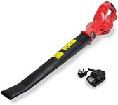 RocwooD Cordless Leaf Air Blower 20V Garden Dust Hand Held Powerful Leaves Lawn Garage Sweeper Lightweight Debris Deck Patio Electric Battery And Charger