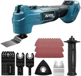 ZUYIYI Oscillating Multi Tool Cordless for 18V Battery (NOT Included), Auto Gear Shift, 4.5° Oscillation Angle, Quick-Lock Replaceable, 37pcs Accessories for Scraping, Sanding,Cutting Wood