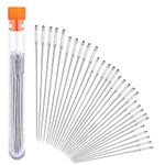 30 PCS Large Eye Stitching Needles Include 6 Sizes Stitching Needles, Big Eye Hand Sewing Needles with Needle Storage Tube for Sewing