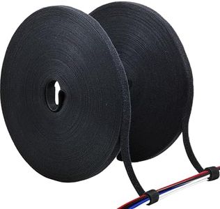 ECOHomes 1/2 Inch x 180 FT Double Sided Hook And Loop Roll Tape - Two Sided, Self Stick, Reusable Cable Ties Wrap for Cable Management, Heavy Duty Extender Straps Long Wire Strips Band Black