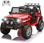 Sopbost 2-Seater Ride on Truck 12V Off-Road Ride On Toys Car with Remote Control Battery Powered Electric Car for Boys Girls, Spring Suspensions, Headights, Music(Red)