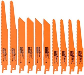 HORUSDY 10-Piece Reciprocating Saw Blades Set, Metal & Woodcutting Saw Blades, Sawzall Blades