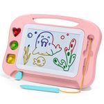 SGILE Toddler Toys for Kids, Toys for 1 2 3 Year Old Girls Boys, Magnetic Drawing Board for Birthday Gift, Etch & Sketch Pad with 3 Stamps, Learning and Educational, Light Pink