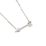 Horizontal Arrow Pendant Necklace (Silver Tone) Miss Fit Boutique