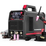 YESWELDER 200A AC/DC Aluminum Tig Welder with Pulse Large LED Display, Digital Inverter Stick/TIG 110/220V Dual Voltage TIG Welding Machine TIG-200P ACDC PRO