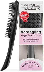 Tangle Teezer Large Ultimate Detangler Hairbrush for Wet & Dry Hair, Eliminates Knots & Reduces Breakage for Long, Thick, & Curly Hair Types, Black Gloss