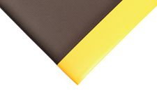 NoTrax 413 Blade Runner Safety/Anti-Fatigue Mat with Dyna-Shield PVC Sponge, 3' Width x 12' Length x 1/2" Thickness, Black/Yellow