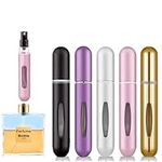 Rosiya Perfume Atomiser pack of 5pcs Perfume Travel Bottle, 8ML Refillable Perfume Spray Bottle Easy to Refill Empty Atomiser Bottle for Purse, Handbag, Pocket and Luggage (Matte)