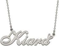 HUAN XUN Customized Stainless Steel Name Necklace Silver for Women New Mom Kiara