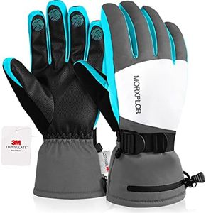 MORXPLOR Ski Snow Gloves for Men Women,3M Thinsulate Insulated Warm Winter Snowboard Gloves,Waterproof Windproof Winter Touchscreen Snowmobile Gloves for Cold Weather