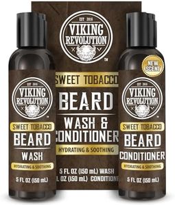 Viking Revolution - Beard Shampoo And Conditioner - Natural Beard Wash & Beard Conditioner With Argan & Jojoba Oils - Softens & Strengthens - Gifts For Men - Sweet Tobacco - 2 x 150 ml