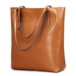 Kattee Vintage Genuine Leather Tote Shoulder Handbag for Woman With Adjustable Handles