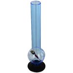 Metier 16 Inch Tall Single Bulb Acrylic Water Bong. (Transparent Sky Blue)