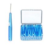 songfir Kid 60Pcs Push-Pull Interdental Brush 0.7 Mm Dental Tooth Pick Interdental Cleaners Orthodontic Wire Toothpick Manual Toothbrush Oral Care,Blue