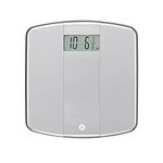 WW WeightWatchers Easy Read Precision Electronic Bathroom Scale, Silver, lightweight and compact plastic platform with metal base