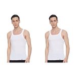 Van Heusen Men Athleisure Moisture Wicking Gym Vest - 100% Combed Cotton - Ultra Soft, Extended Length_60077_White_L