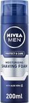 NIVEA MEN Protect & Care - Moisturising Men Shaving Foam - Beard Care - Enriched with Aloe Vera & Pro-Vitamin B5 - Smooth Glide & Close Shave - 25% Recycled Can - for Dry Skin - Pack 200 ml x 6