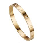 Shining Diva Fashion Latest Stylish Stainless Steel Crystal Gift Bracelet for Women and Girls (15744b)(Gold) Anti Tarnish Jewellery