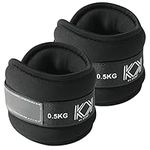 KK Neoprene Ankle Straps Pair – 0.5 KG Ankle Weights Set for Men - Exercise Leg Weights - Adjustable Leg Straps with Neoprene Padding - For Walking, Running, Workouts, Gymnastics, Training