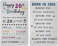 Viayen 20th Birthday Card for Girls Boys 2004- Happy 20 Year Birthday Gifts for Women Men Teenager